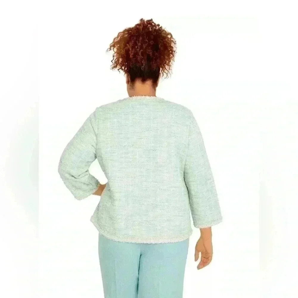 NWT Alfred Dunner Women’s Plus Size Lady Like Knit Boucle Cotton Jacket Size XL - Picture 2 of 14